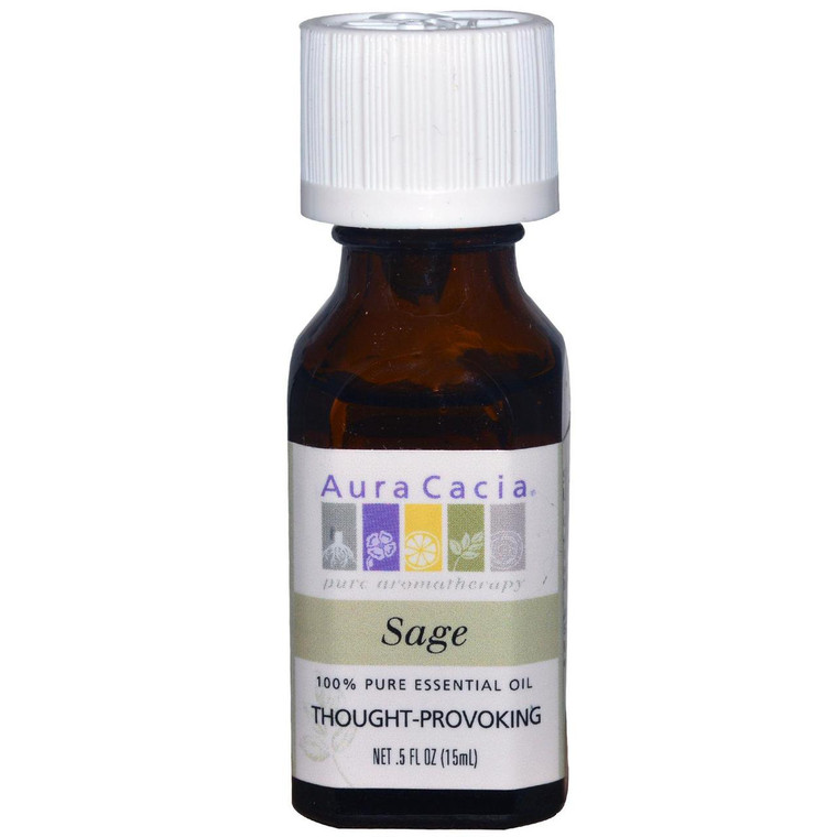 Aura Cacia, Pure Essential Oil, Sage, .5 fl oz (15 ml)