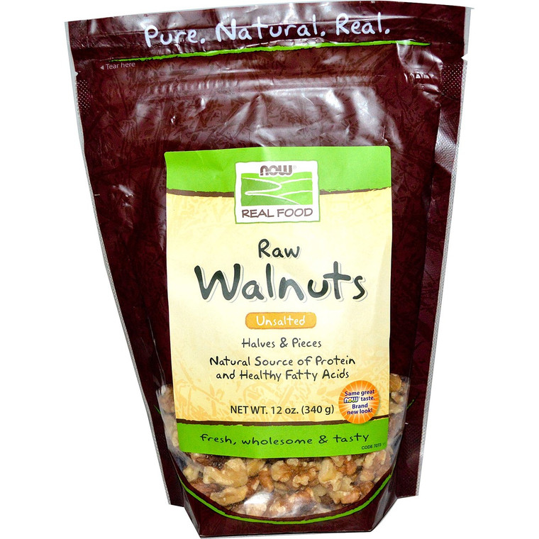 3 PACK of Now Foods, Real Food, Raw Walnuts, Unsalted, 12 oz (340 g)