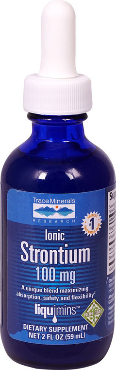 3 PACK of Trace Minerals Research Ionic Storntium Dietary Supplement -- 100 mg - 2 fl oz