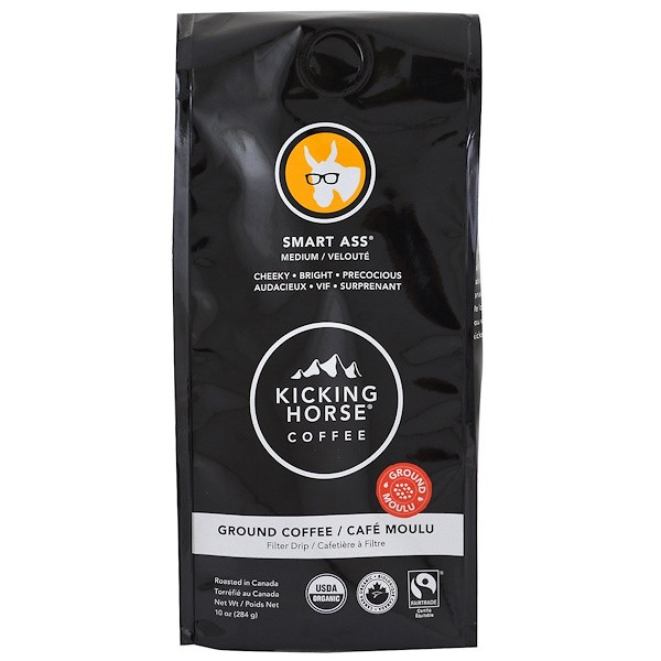 Kicking Horse Coffee Organic Ground Coffee Medium Smart Ass -- 10 oz