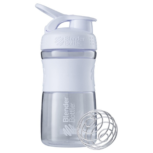 Blender Bottle, BlenderBottle, SportMixer Tritan Grip, White, 20 oz