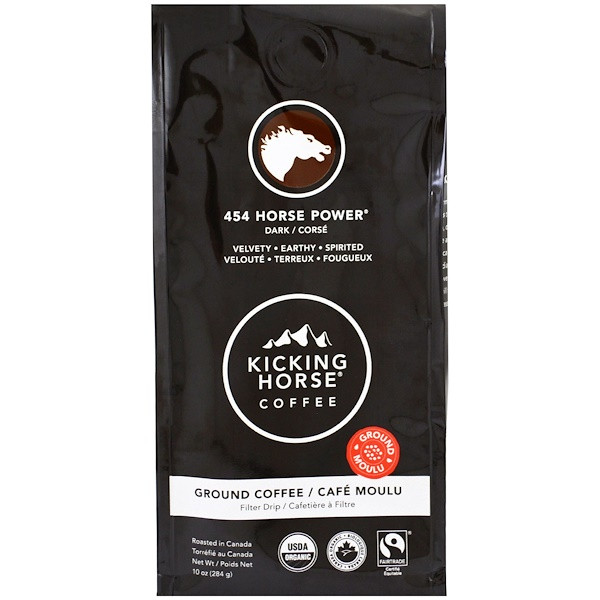 Kicking Horse Coffee Organic Dark Roast Ground 454 Horse Power -- 10 oz