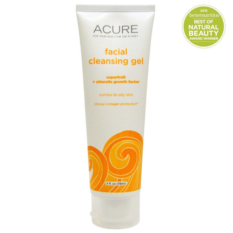 Acure, Brightening Cleansing Gel, 4 fl oz (118 ml)
