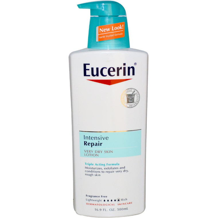 Eucerin, Intensive Repair Lotion, Fragrance Free, 16.9 fl oz (500 ml)