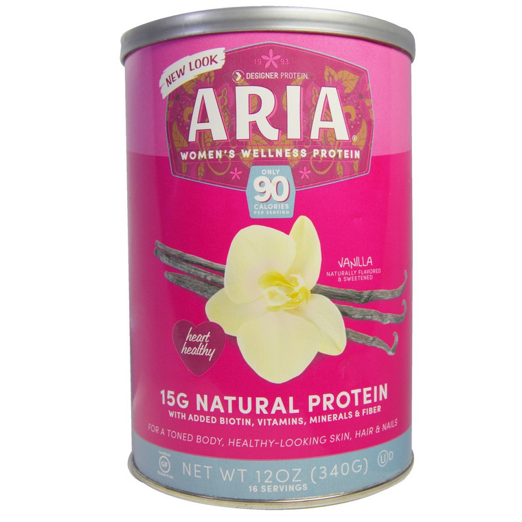 Designer Protein, Aria, Womens Wellness Protein, Vanilla, 12 oz (340 g) (Discontinued Item)