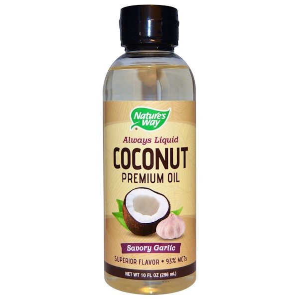 Natures Way, Coconut Premium Oil, Savory Garlic, 10 fl oz (296 ml)