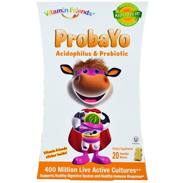 Vitamin Friends, Probayo, Acidophilus & Prebiotic, 20 Vanilla Bears