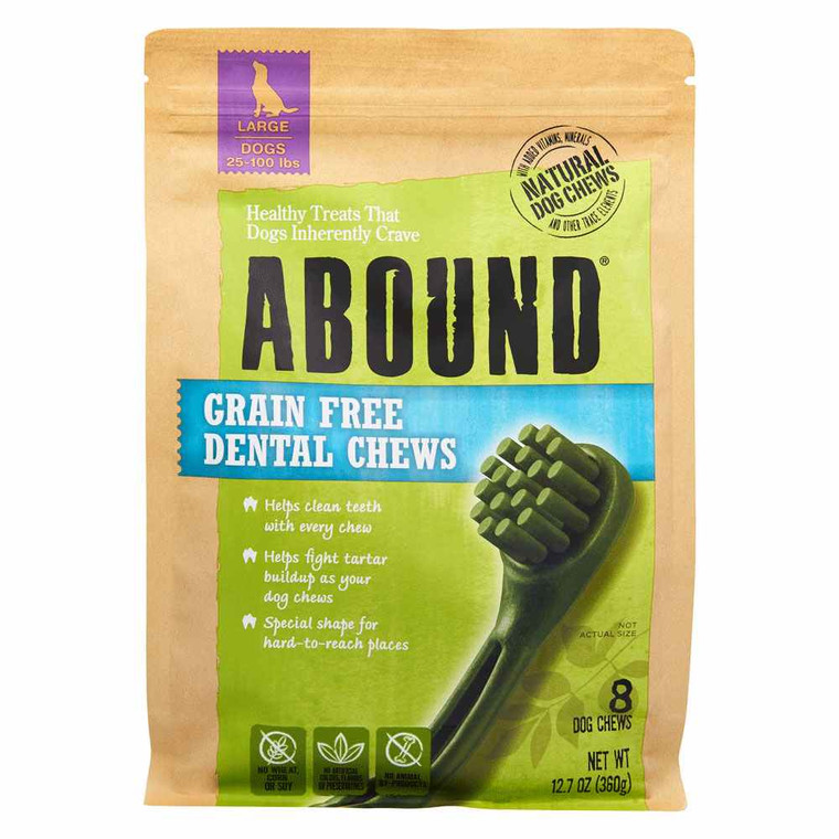 Abound Grain Free Dental Chews Large Dogs 25-100 lbs - 8 Dog Treats