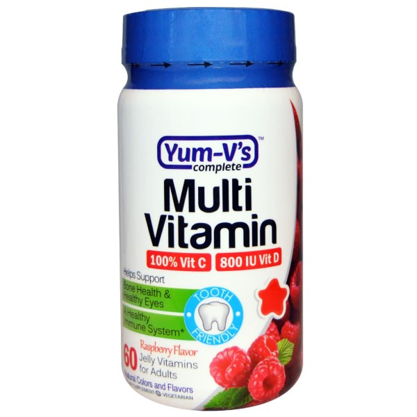 Yum-Vs, Multi Vitamin, for Adults,Raspberry Flavor, 60 Jelly Vitamins