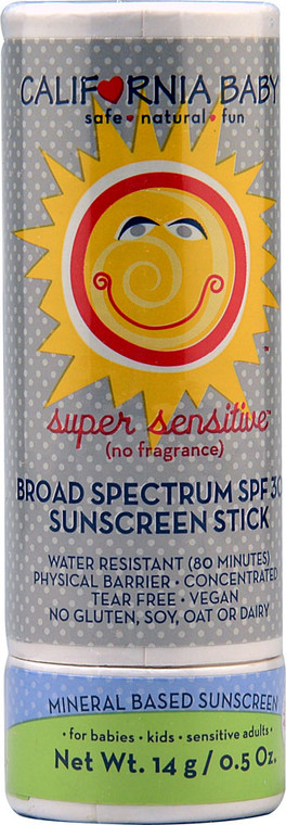 California Baby, SPF 30 Plus Sunscreen Stick No Fragrance - 0.5 oz