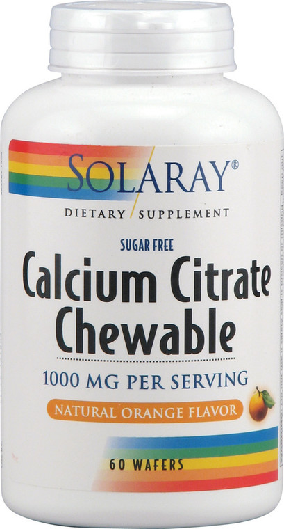 Solaray, Calcium Citrate Sugar Free,  Orange - 60 Chewable Wafers