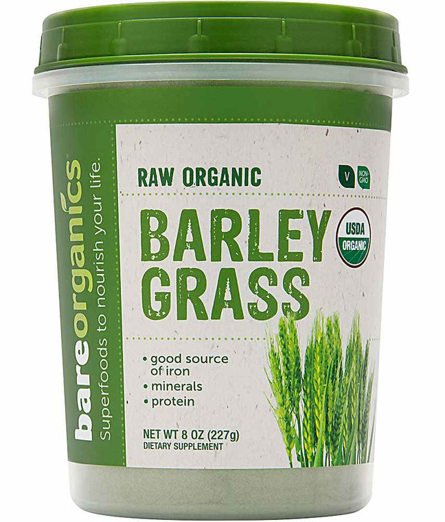 BareOrganics Barley Grass Powder Raw - 8 oz