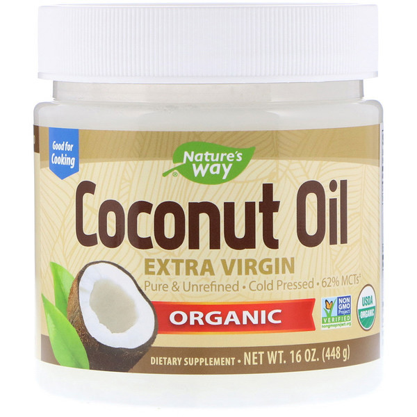 Natures Way, Organic Coconut Oil, Extra Virgin, 16 oz (448 g)