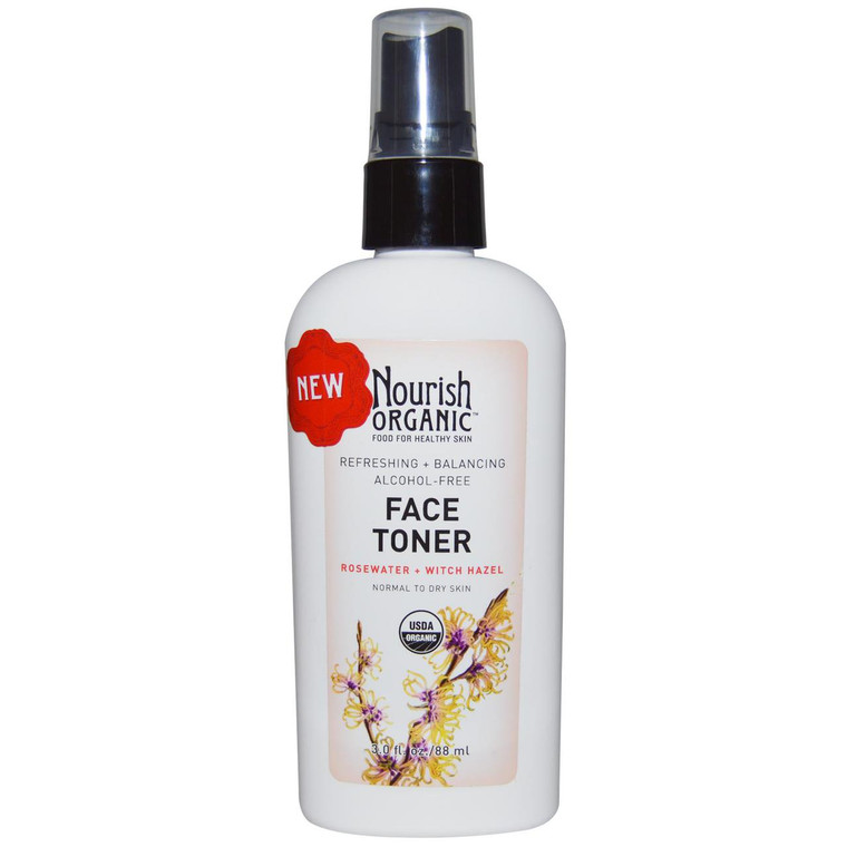 Nourish Organic Refreshing Face Toner Aloe and Witch Hazel -- 3 fl oz