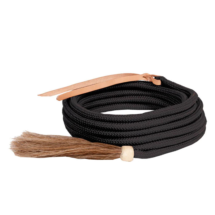 MECATE REIN 1/2" X 23' BLK DENNARDS