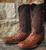 TANNER MARK OSTRICH PRINT RUSTIC COGNAC BOOTS