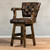 BARSTOOL TUFTED BROWN  HAIRON BACK