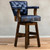 BARSTOOL BLUE TUFTED W/CROCODILE 