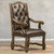 DINNING CHAIR TUFTED HAIRON BACK W/ARMS