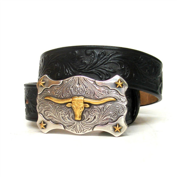 TONY LAMA KID'S BLACK LITTLE TEXAS BELT 