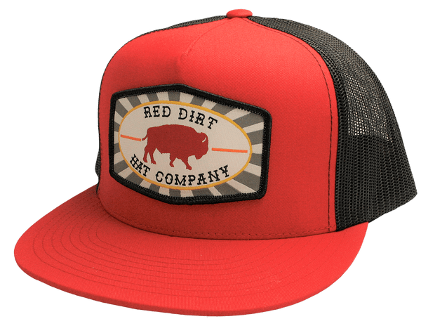 RED DIRT HAT CO "BEACHNUT" RED/ BLACK CAP