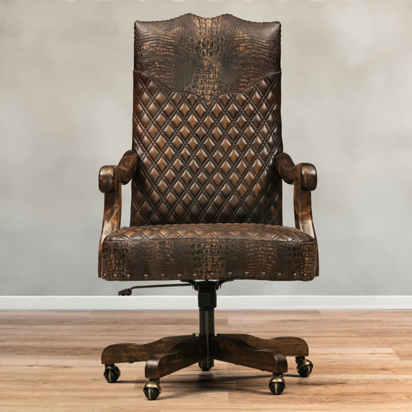 DIAMONDS & CROCODILE YOKE DESK CHAIR