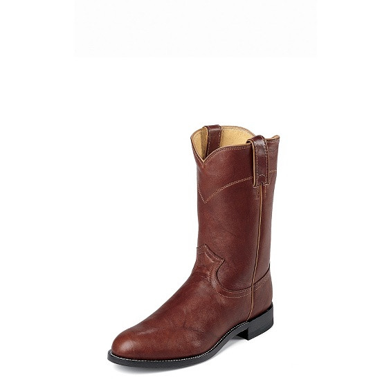 JUSTIN CHESTNUT DEERLITE ROUND TOE BOOTS - DENNARDS