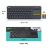 Logitech K400 Plus Wireless Touch Keyboard Integrated Touchpad for Smart TV PC