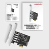 Axagon PCEU-43RS PCIe card - 4x USB 5 Gbps port, dual power, Renesas PD720201, SP & LP
