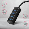 Axagon HUE-M1A 4x USB 3.2 Gen 1 MINI hub, metal, 20cm USB-A cable