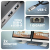 AXAGON HMC-7HX2 USB-C 7-in-1 Docking Station Dual HDMI Gigabit Ethernet 100W PD - HMC-7HX2 – image 3