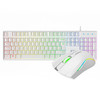 VIDA Rebel 2-in-1 USB Gaming Keyboard and Mouse Kit, RGB, UK Layout, 7200 DPI, White - REBEL2IN1-WHT
