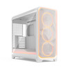 Fractal Design Meshify 3 XL Ambience Pro RGB PC Case, White, Clear Tempered Glass, 3x ARGB Fans - FD-C-MES3X-05