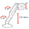 Ergotron HX Heavy Duty Monitor Arm, Desk Mount for Monitors up to 49", 9.1-19.1kg, White - 45-475-216 – image 8