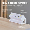 Fellowes Power Desk Clamp-On Desk Socket, 1x Power Socket, USB-A 18W + USB-C 30W, 2m Cable, White – image 4