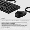 HP 225 Wired Keyboard and Mouse Combo G2, Full-Size, 1200 DPI - AX2Y7AA#ABU – image 4