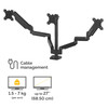 Fellowes Platinum Series Triple Monitor Arm, Gas Spring, Clamp/Grommet, 2x USB, VESA 75/100 - 8042601 – image 3