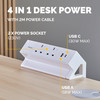 Fellowes Power Desk 2 Desktop Power Module, 2 Sockets, USB-A + USB-C, Clamp Mount, White – image 4