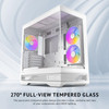 Antec Constellation C2M ARGB Micro-ATX PC Case, 270° Panoramic Tempered Glass, 240mm and 120mm ARGB PWM Fans, USB-C, 360mm Radiator Support, White – image 2