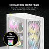 CORSAIR iCUE 4000D RGB Airflow Mid-Tower ATX Case, 3x 120mm Fans, White - CC-9011241-WW – image 4