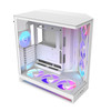 NZXT H9 Flow RGB+ Mid Tower ATX PC Case, Dual Chamber, Tempered Glass, White - CM-H92FW-P1
