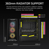 Corsair 3200D RS ARGB Mid Tower PC Case, 3x RS120 ARGB Fans, 360mm Radiator Support, Black - CC-9011344-WW – image 3