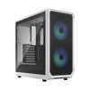 Fractal Design Focus 2 RGB ATX PC Case, Clear Tint Tempered Glass, 2x 140mm Aspect RGB Fans, White - FD-C-FOC2A-04