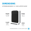 HP Renew Business 14.1-inch Laptop Sleeve, Ocean-Bound Plastic, RFID Pocket, Black - 3E2U7AA – image 4