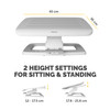 Fellowes Hana LT Ergonomic Under-Desk Foot Rest, 2 Height Settings, Tilting Platform, White – image 3