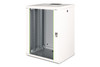 DIGITUS Unique 16U 19" Wall Mounting Network Cabinet, 820 x 600 x 450 mm, Glass Door, Light Grey - DN-1916-U