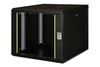DIGITUS Unique 9U 19" Wall Mounting Network Cabinet, 509 x 600 x 600 mm, Glass Door, 100 kg, Black - DN1909U6/6SW