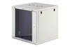 DIGITUS Dynamic Basic 12U 19" Wall Mounting Network Cabinet, 607 x 600 x 600 mm, Glass Door, 60 kg, Grey - DN1912U6/6EC