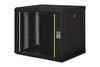 DIGITUS Unique 9U 19" Wall Mounting Network Cabinet, 509 x 600 x 450 mm, Glass Door, 100 kg, Black - DN-1909-U-SW