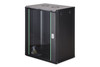 DIGITUS Dynamic Basic 16U 19" Wall Mounting Network Cabinet, 785 x 600 x 450 mm, Glass Door, Black - DN1916UECSW
